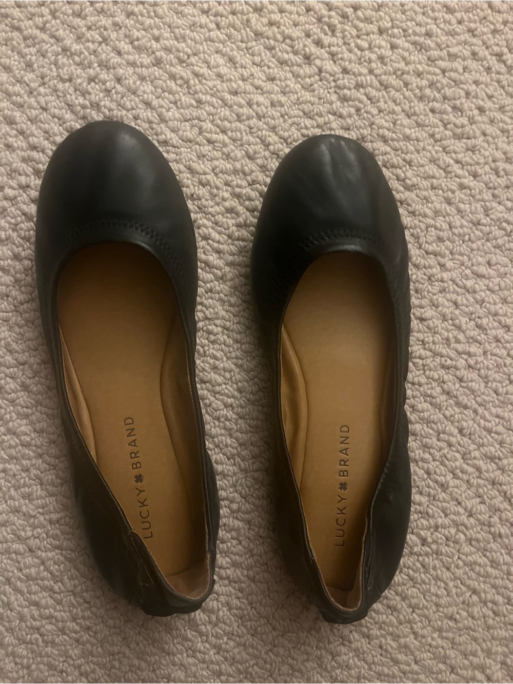 Lucky Brand Black Leather Ballet Flats